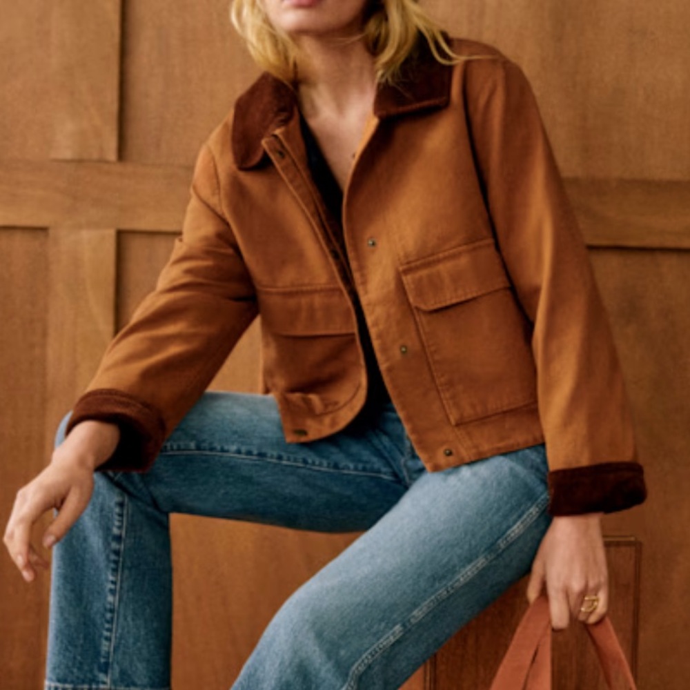 SEZANE MARION JACKET IN COFFEE SIZE 36 / SMALL / US 4 / UK 8